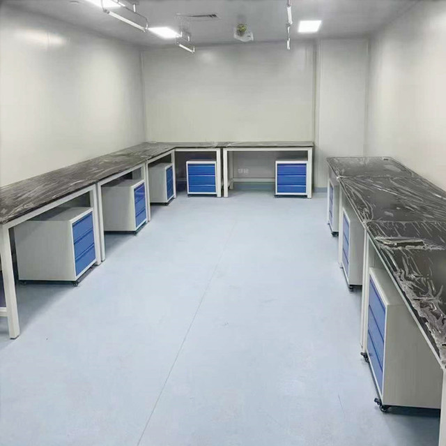 Mobile Lab Workbench with Casters Modular Steel Frame Laboratory Bench