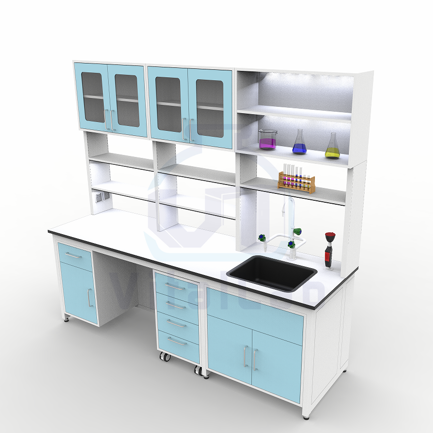 Vital Lab Custom Color Modern Metal Laboratory Bench Reagent Rack Open Shelf Strong Wall Support Epoxy Powder Coating Commercial