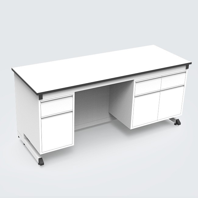 Heavy Duty Suspend C Frame Lab Workbench With Water Sink and Rack Lab Bench With Upper Open Shelf For Hospital