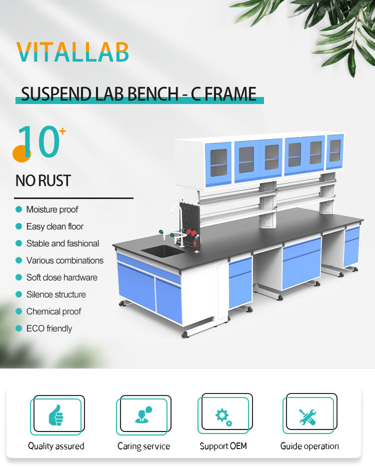Easy Assembly Steel Laboratory Workbench Modern Design Pre-assembled Sections Lab Cabinet for Quick Setup Use