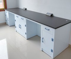 Modern Design Polypropylene Lab Bench with Reagent Shelf for Acid Alkali Resistance