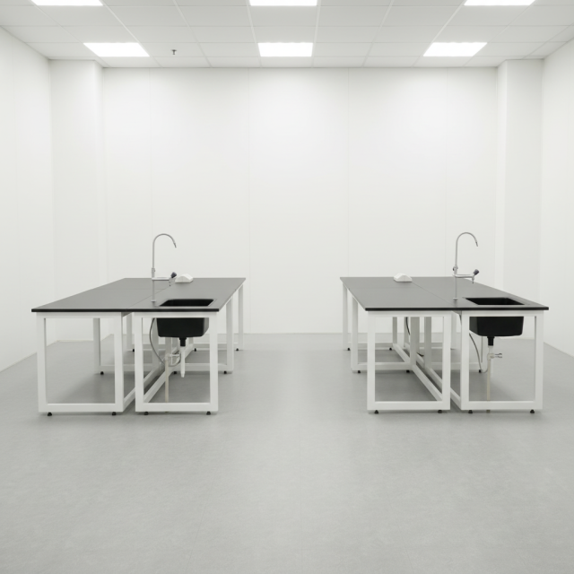 Cheap Price Simple Design Metal Lab Table with Water Sink Modern Mobile Iron Frame Easy Moving 2 Drawers