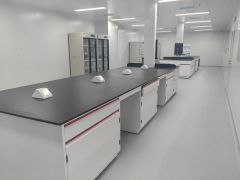 Modern Metal Wet Chemical Laboratory Furniture Island Wall Bench Socket Water Fittings Dyeing Lab Cabinets Factory Workshop Use