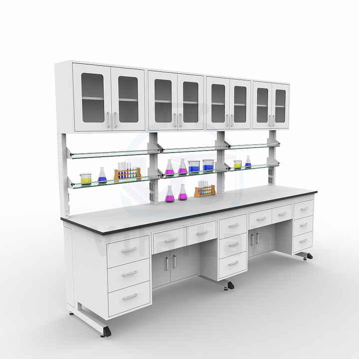 School Chemical Resistance Lab Furniture Work Bench with Epoxy Resin Worktop for Cosmetic Laboratory