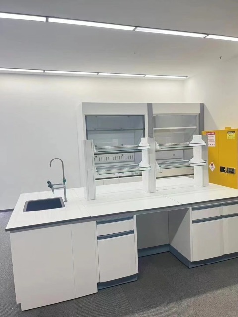 Customized Modern Metal Laboratory Furniture Lab Bench Medical Cabinet Workbench with C Frame and Stainless Steel Worktop