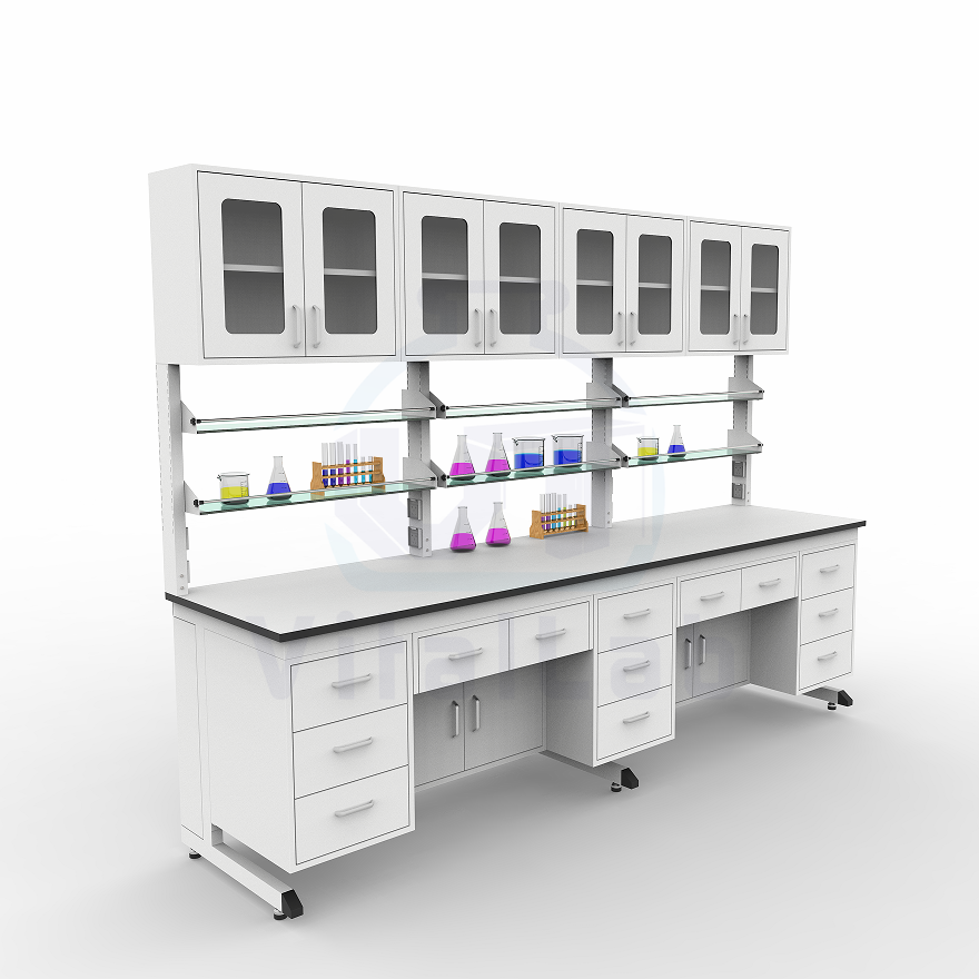 School Chemical Resistance Lab Furniture Work Bench with Epoxy Resin Worktop for Cosmetic Laboratory