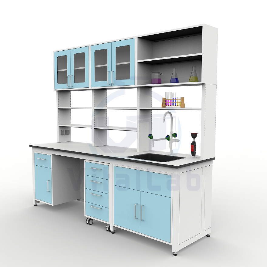 Vital Lab Custom Color Modern Metal Laboratory Bench Reagent Rack Open Shelf Strong Wall Support Epoxy Powder Coating Commercial