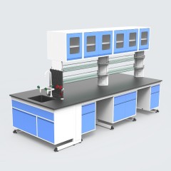 Modern VitalLab Blue Iron Hospital Laboratory Workstation Cabinet Epoxy Powder Coated Stainless Steel Worktop Sink 4 Drawers