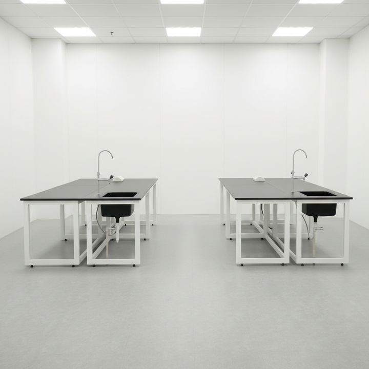 Simple Cheap Price Lab Bench Without Cabinet Easy Move Lab Table in White