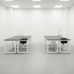 Cheap Price Simple Design Metal Lab Table with Water Sink Modern Mobile Iron Frame Easy Moving 2 Drawers