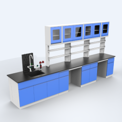 Customized VitalLab Modern Metal Workbench Epoxy Powder Coating Phenolic Resin Worktop 4 Drawers Silence Doors Water Laboratory