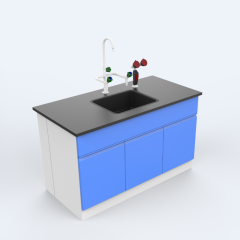 Customized VitalLab Modern Metal Workbench Epoxy Powder Coating Phenolic Resin Worktop 4 Drawers Silence Doors Water Laboratory