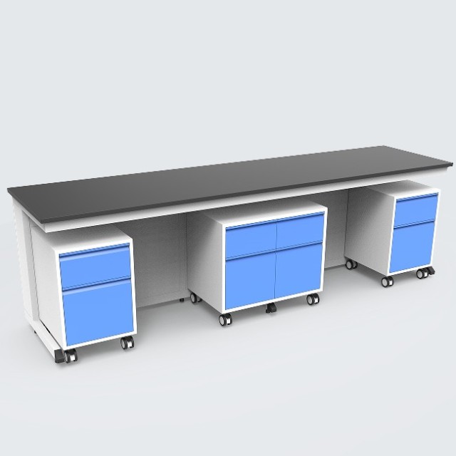 Modular Mobile C Frame Lab Bench with Movable Cabinet for University