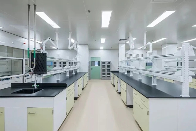 Modular Modern Iron Laboratory Tables with Epoxy Resin Countertop Epoxy Powder Coating for Hospital School Lab Bench Water Sink