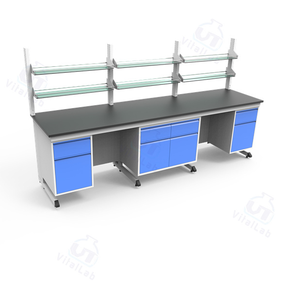 Anti scratching Laboratory Bench Workstation with Drawer and Cabinet