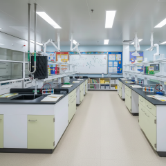 Modular Modern Iron Laboratory Tables with Epoxy Resin Countertop Epoxy Powder Coating for Hospital School Lab Bench Water Sink