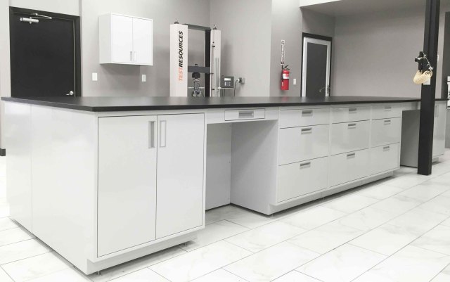 American Style Wall Bench Modern Lab Workstation with Upper Cupboard