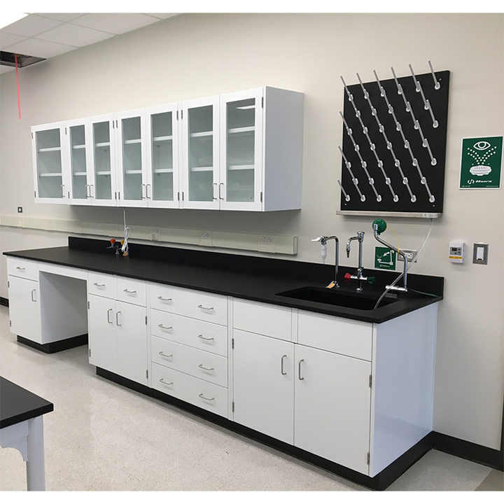 American Style Wall Bench Modern Lab Workstation with Upper Cupboard