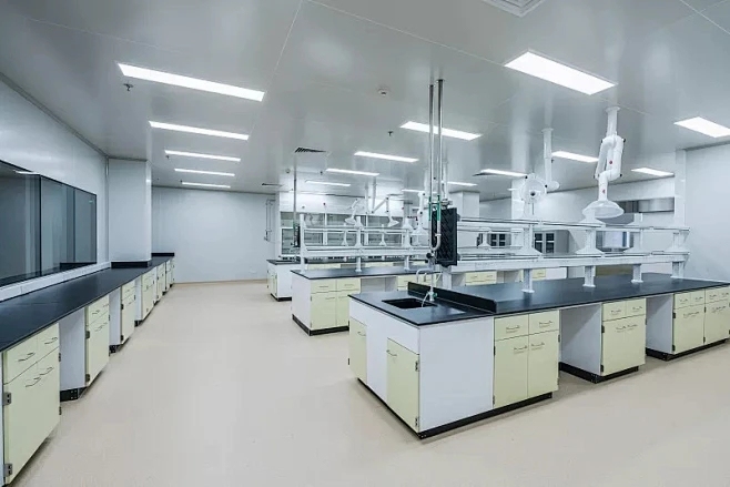 Hospital Laboratory Wall / Island Benches With Storage Cabinet and Water Sink