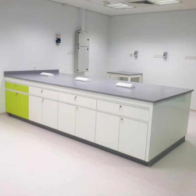 VitalLab Modern Commercial Laboratory Furniture Side Table Work Bench Sink Stainless Steel Worktop Epoxy Powder Coating Metal 4