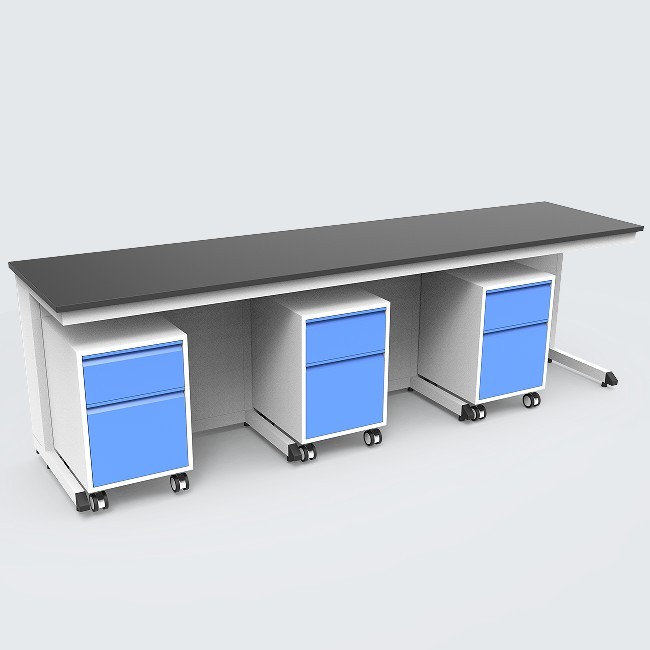 Modular Mobile C Frame Lab Bench with Movable Cabinet for University