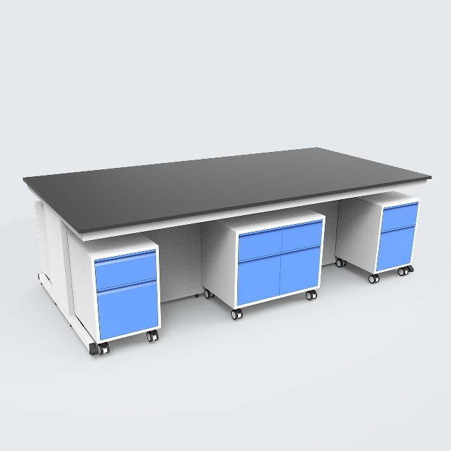 Modern Design Commercial Furniture Movable Lab Island Benches without Water