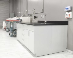 American Style Wall Bench Modern Lab Workstation with Upper Cupboard