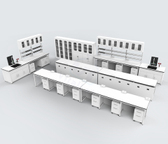 Modular Lab Bench Workstation with Mobile Cabinet for University Use