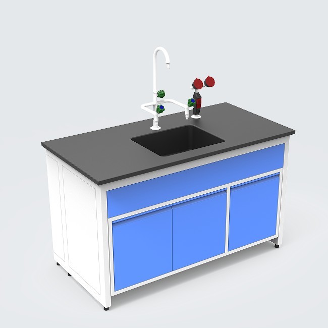 New VitalLab Modern Lab Setup Workstation H-Frame Wall Side Bench Hospital Workshop Metal Laboratory Furniture Set 4-Drawer