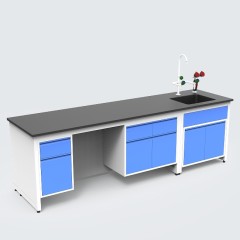 New VitalLab Modern Lab Setup Workstation H-Frame Wall Side Bench Hospital Workshop Metal Laboratory Furniture Set 4-Drawer