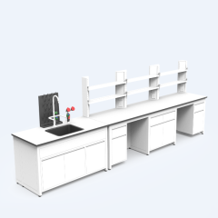 New VitalLab Modern Lab Setup Workstation H-Frame Wall Side Bench Hospital Workshop Metal Laboratory Furniture Set 4-Drawer