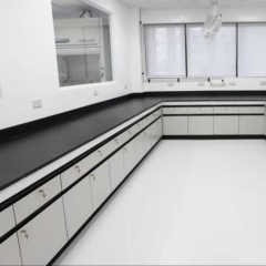 University Physical Lab Wall Bench Electric Work Table with Metal Storage Cabinet and 4 Drawers for Chemical Laboratory