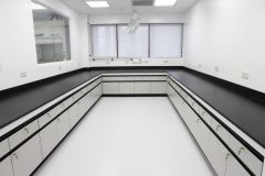 University Physical Lab Wall Bench Electric Work Table with Metal Storage Cabinet and 4 Drawers for Chemical Laboratory