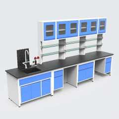 New VitalLab Modern Lab Setup Workstation H-Frame Wall Side Bench Hospital Workshop Metal Laboratory Furniture Set 4-Drawer