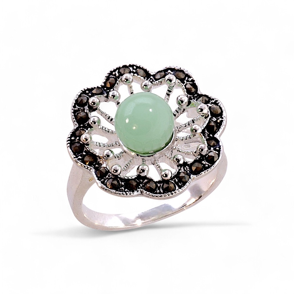Silver Jade Ring 009