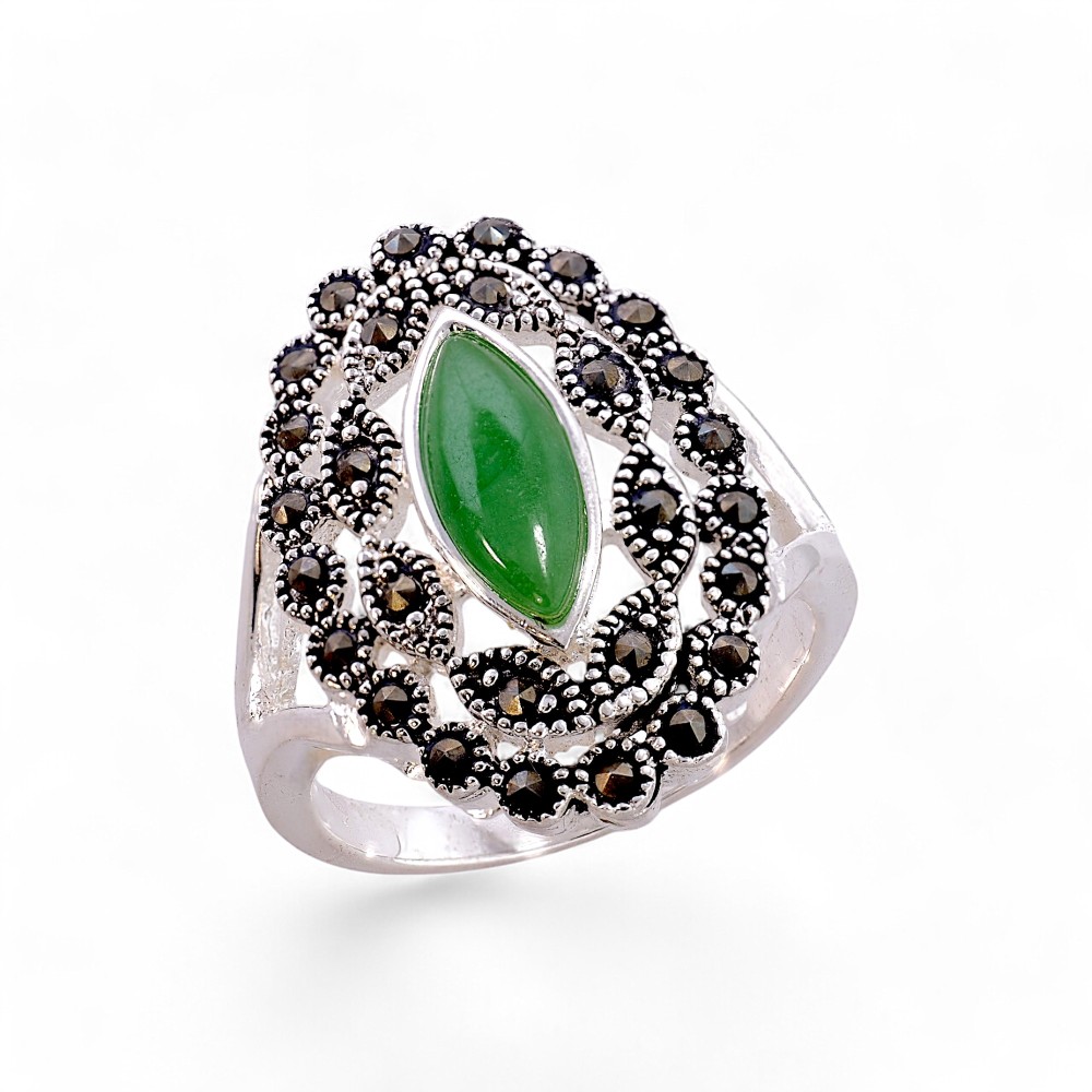 Silver Jade Ring 010