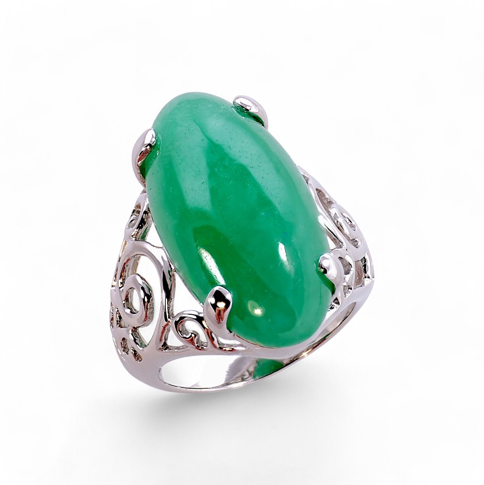 Silver Jade Ring 025