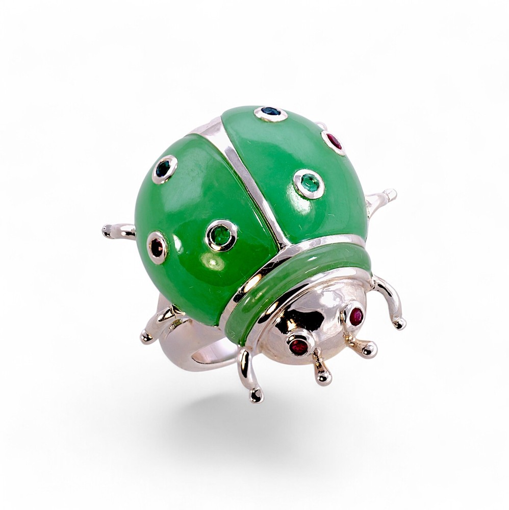 Silver Jade Ring 026