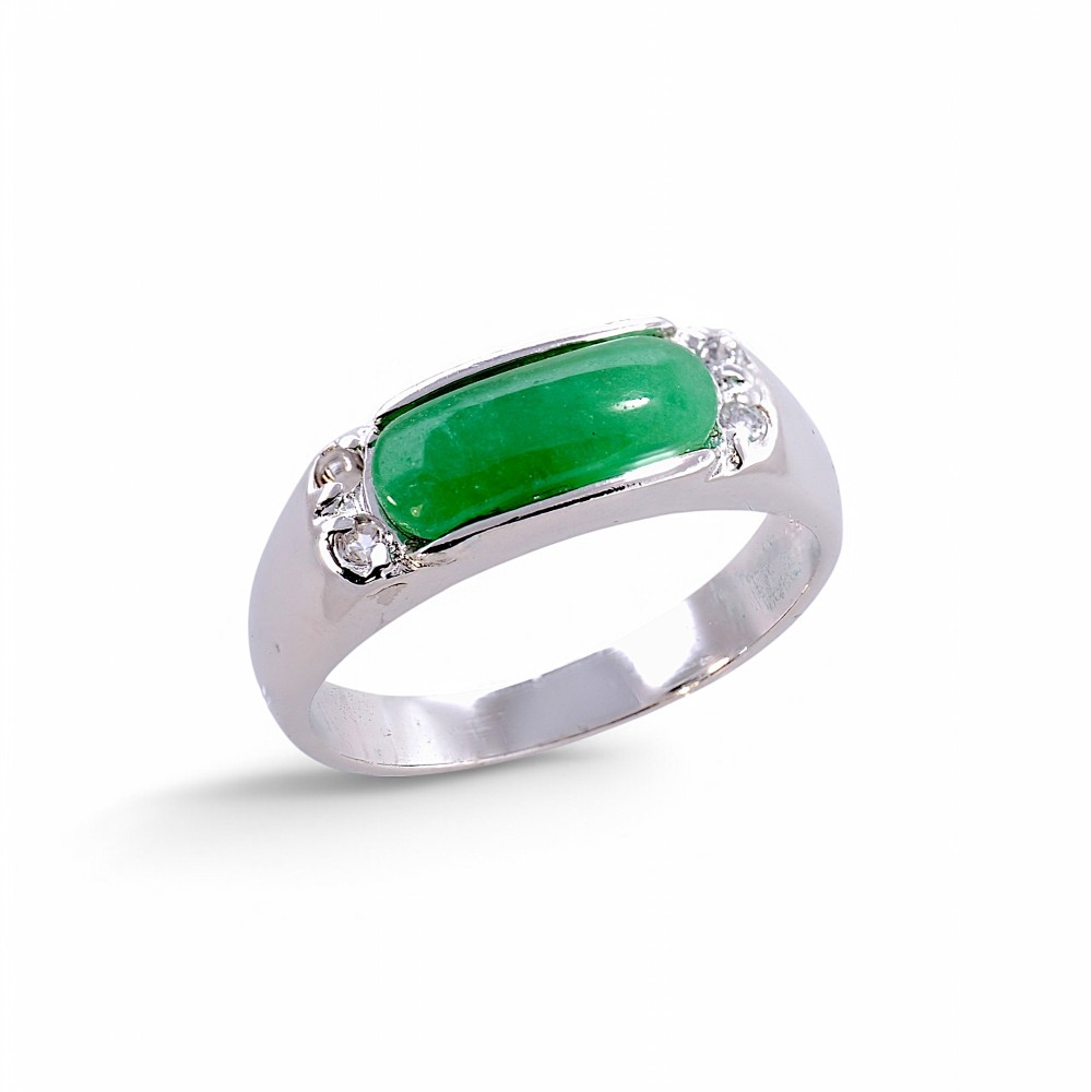 Silver Jade Ring 043