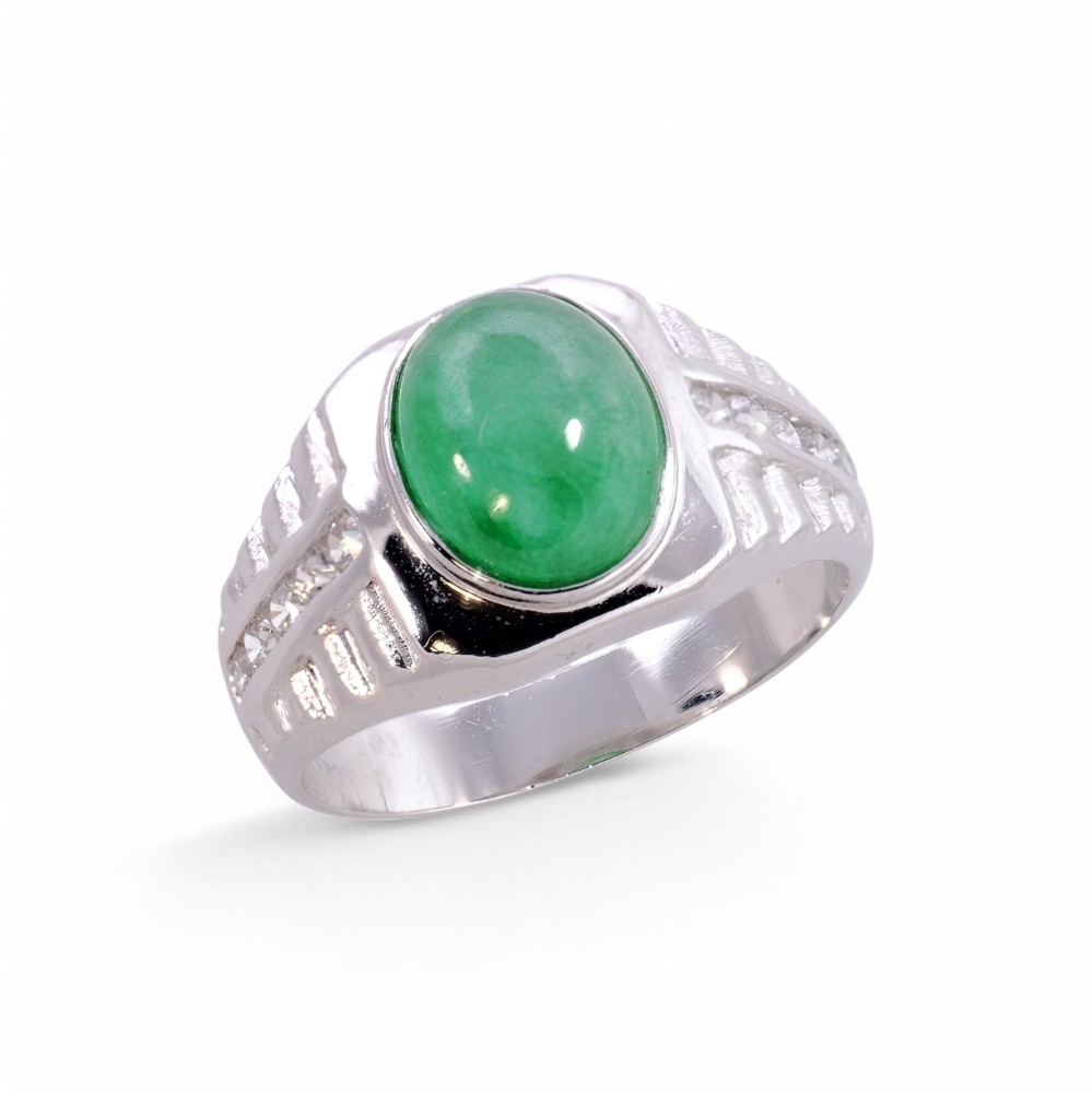 Silver Jade Ring 044