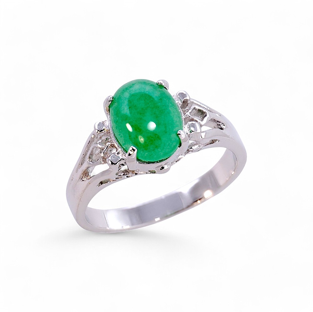 Silver Jade Ring 048