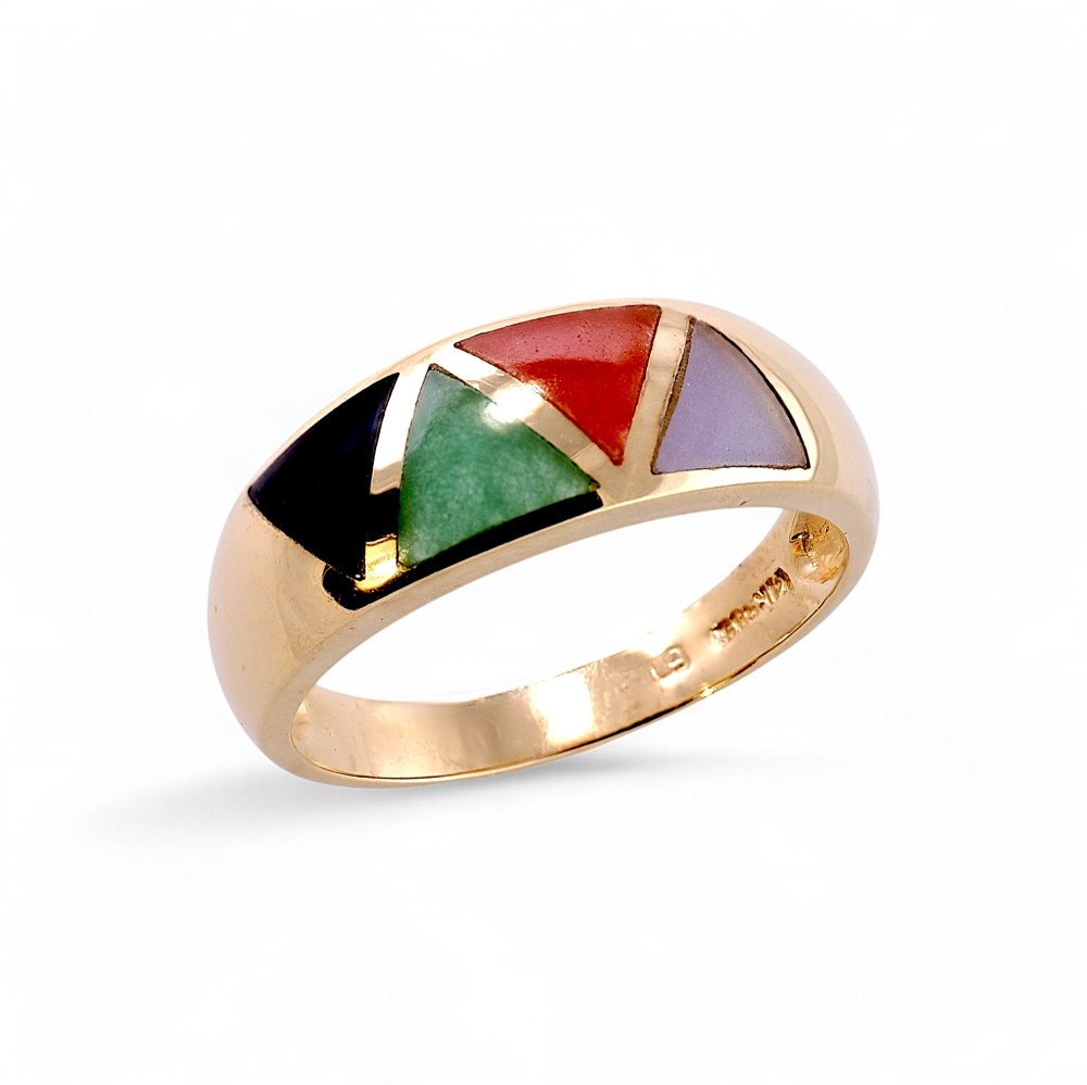 Multi Color Jade Ring 004