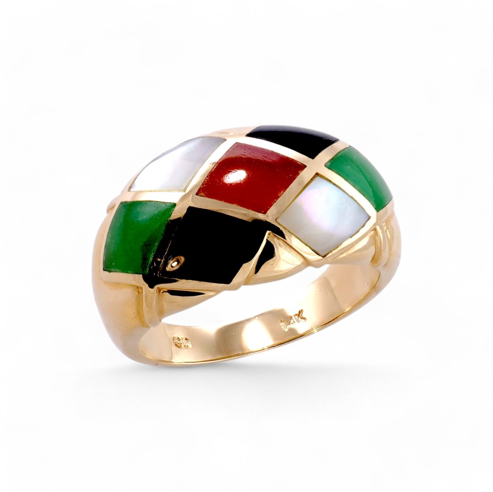 Multi Color Jade Ring 007