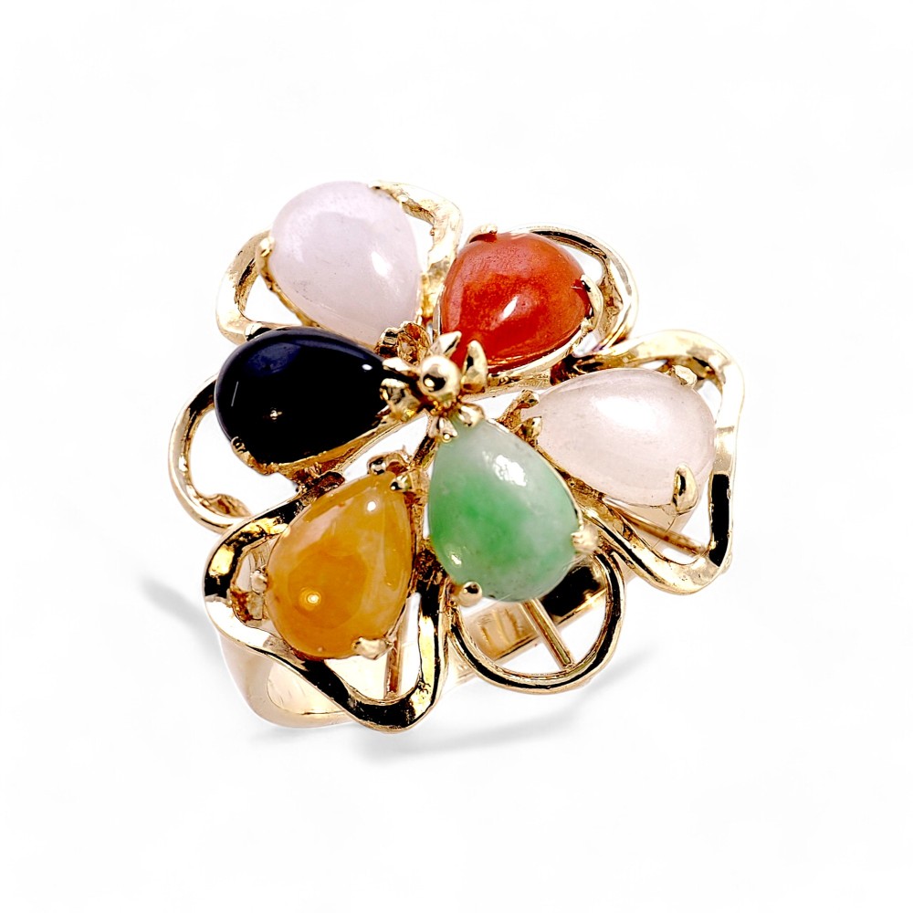 Multi Color Jade Ring 013