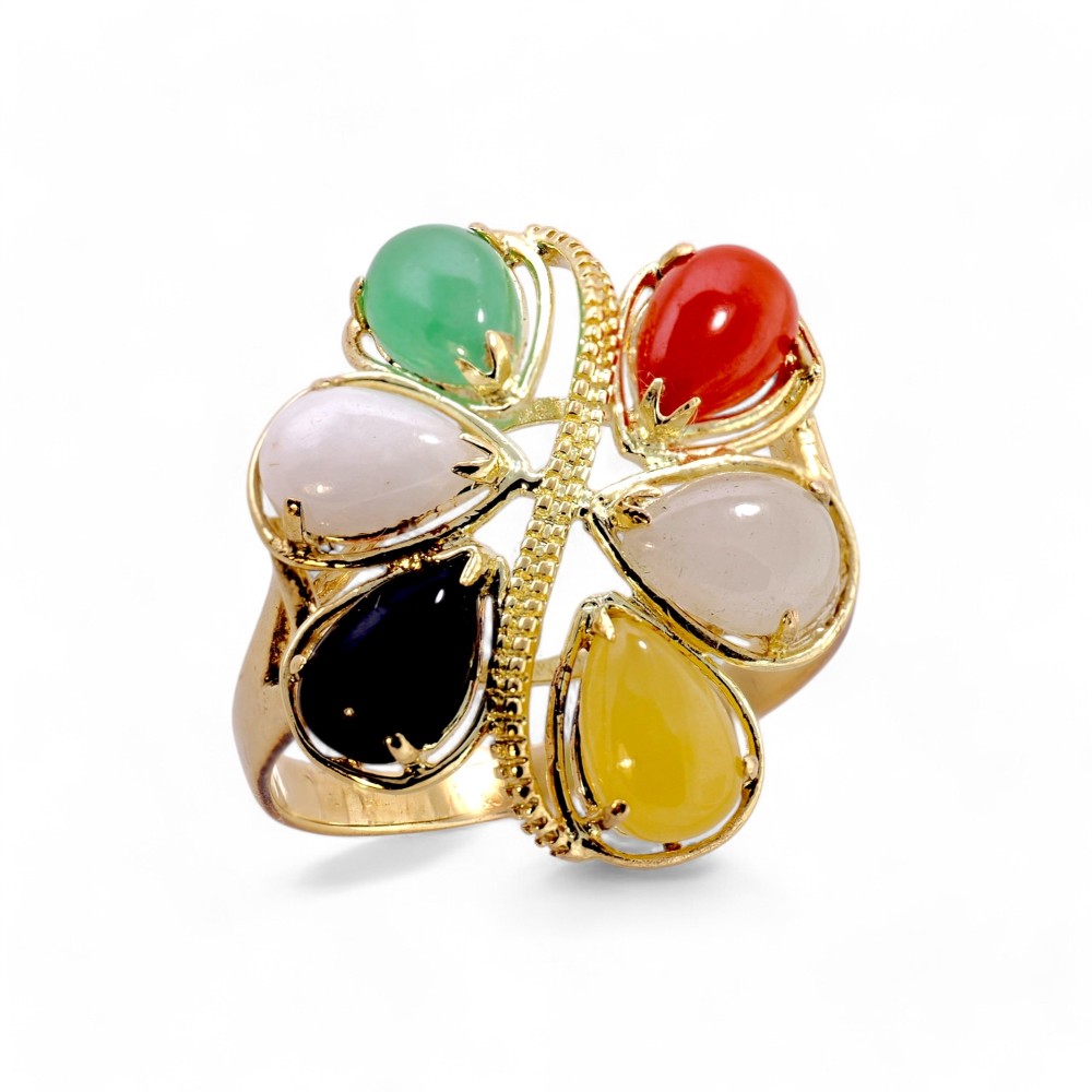 Multi Color Jade Ring 015