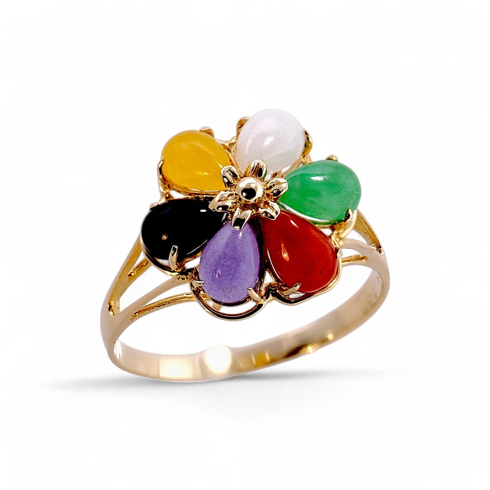 Multi Color Jade Ring 020