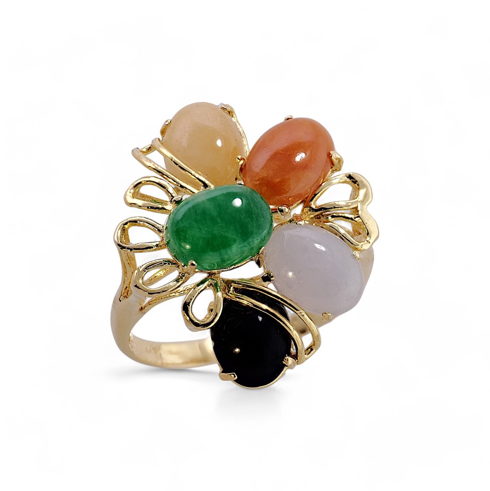 Multi Color Jade Ring 026