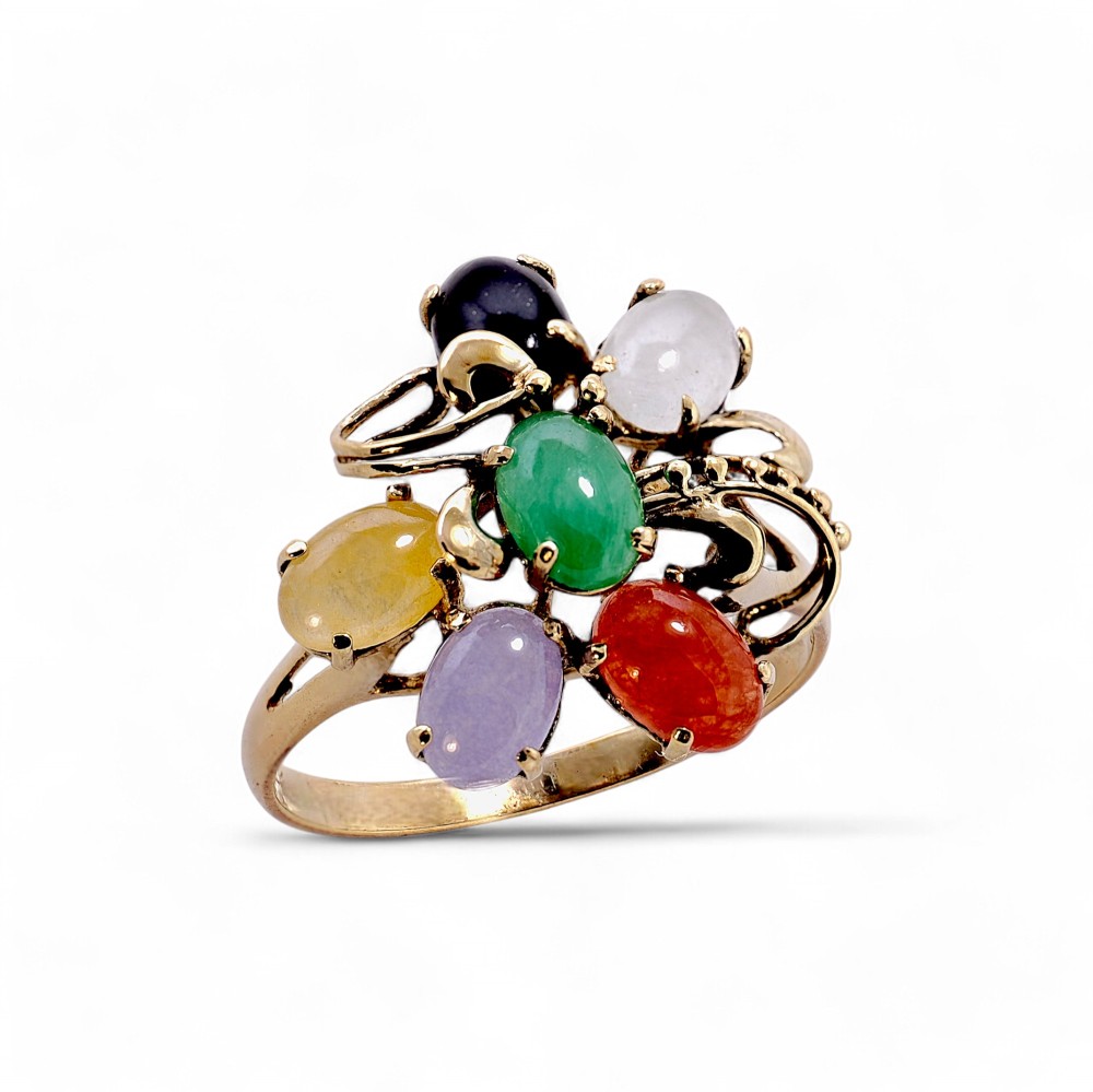Multi Color Jade Ring 030