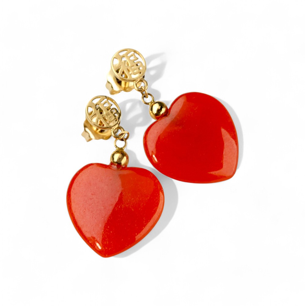 Red Jade Earrings 14