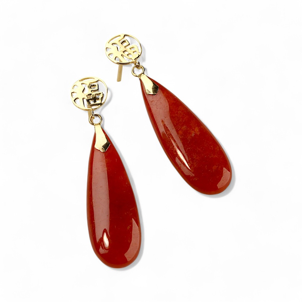 Red Jade Earrings 29